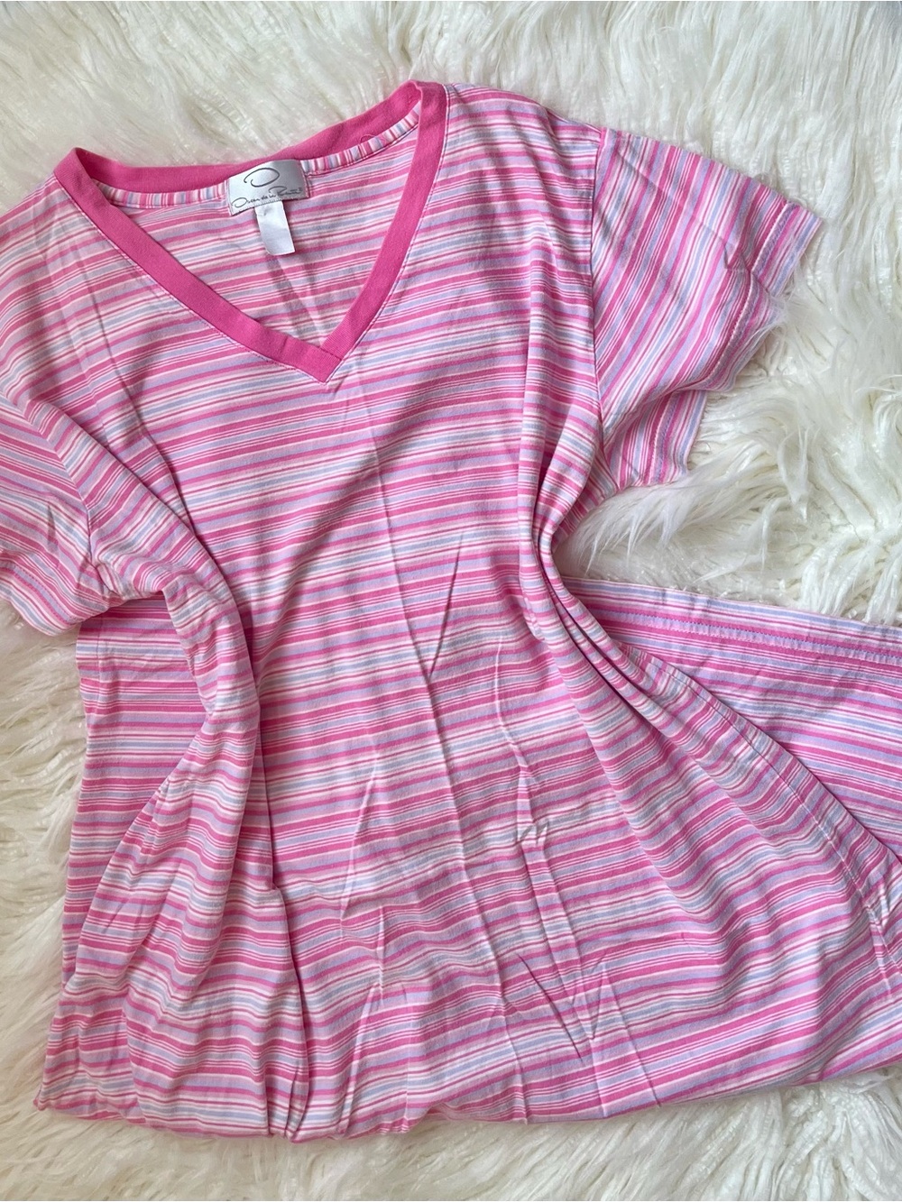 y2k Vintage Oscar de la Renta Cotton T-Shirt Midi Dress